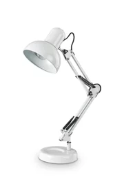   
                        Настольная лампа IDEAL LUX  (Италия) 88003    
                         в стиле хай-тек, скандинавский.  
                        Тип источника света: светодиодные led, энергосберегающие, накаливания.                                                 Цвета плафонов и подвесок: белый.                         Материал: металл.                          фото 1