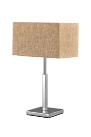   
                        Настольная лампа IDEAL LUX  (Италия) 88006    
                         в стиле Модерн.  
                        Тип источника света: светодиодная лампа, сменная.                                                 Цвета плафонов и подвесок: Бежевый.                         Материал: Ткань, Пластик.                          фото 1