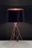   
                        Настольная лампа EGLO  (Австрия) 88579    
                         в стиле Лофт.  
                        Тип источника света: светодиодная лампа, сменная.                                                 Цвета плафонов и подвесок: Черный, Медь.                         Материал: Ткань.                          фото 2