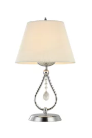   
                        Настільна лампа MAYTONI (Німеччина) 89098    
                         у стилі класика.  
                        Тип джерела світла: cвітлодіодні led, енергозберігаючі, розжарювання.                                                 Кольори плафонів і підвісок: білий, прозорий.                         Матеріал: тканина, скло.                          фото 1