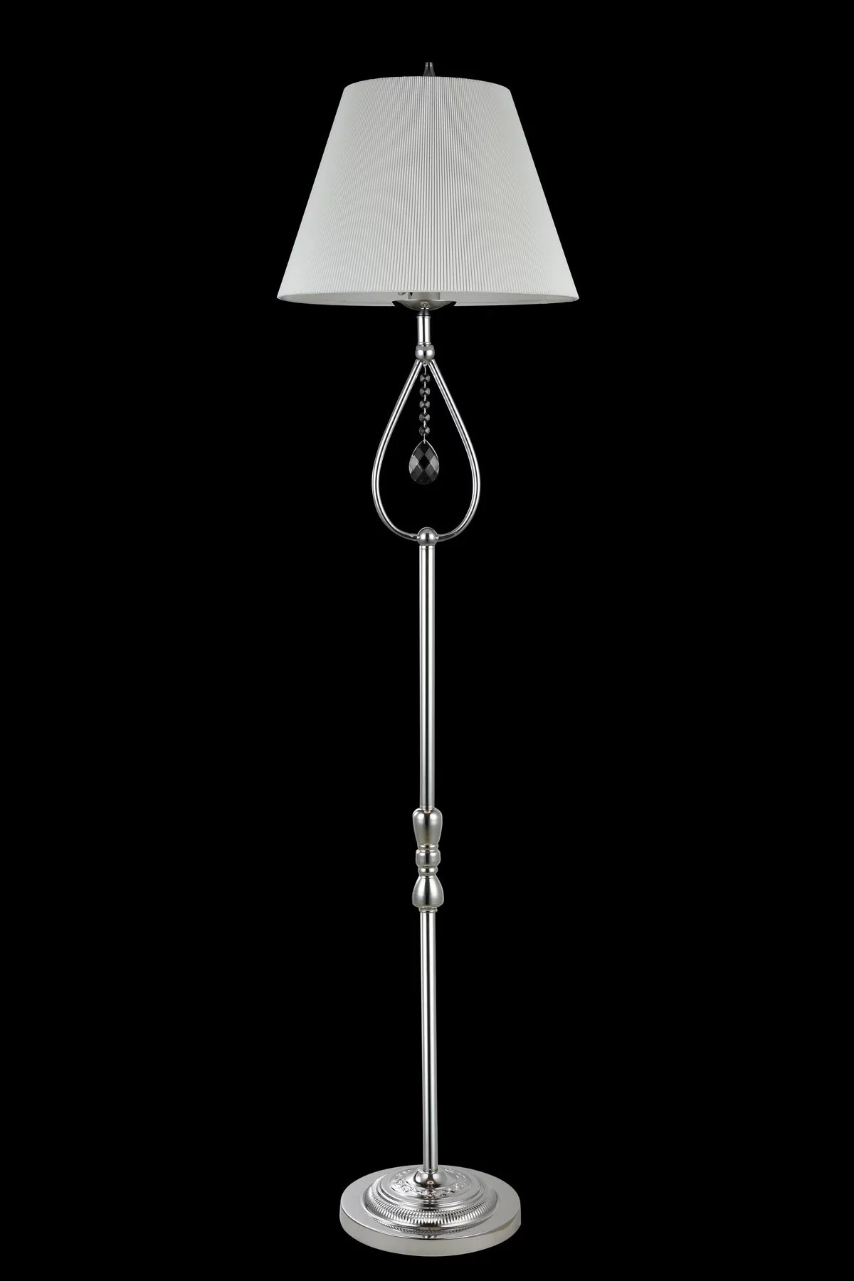   
                        Торшер MAYTONI (Німеччина) 89102    
                         у стилі Класика.  
                        Тип джерела світла: світлодіодна лампа, змінна.                                                 Кольори плафонів і підвісок: Білий, Прозорий.                         Матеріал: Тканина, Скло.                          фото 3