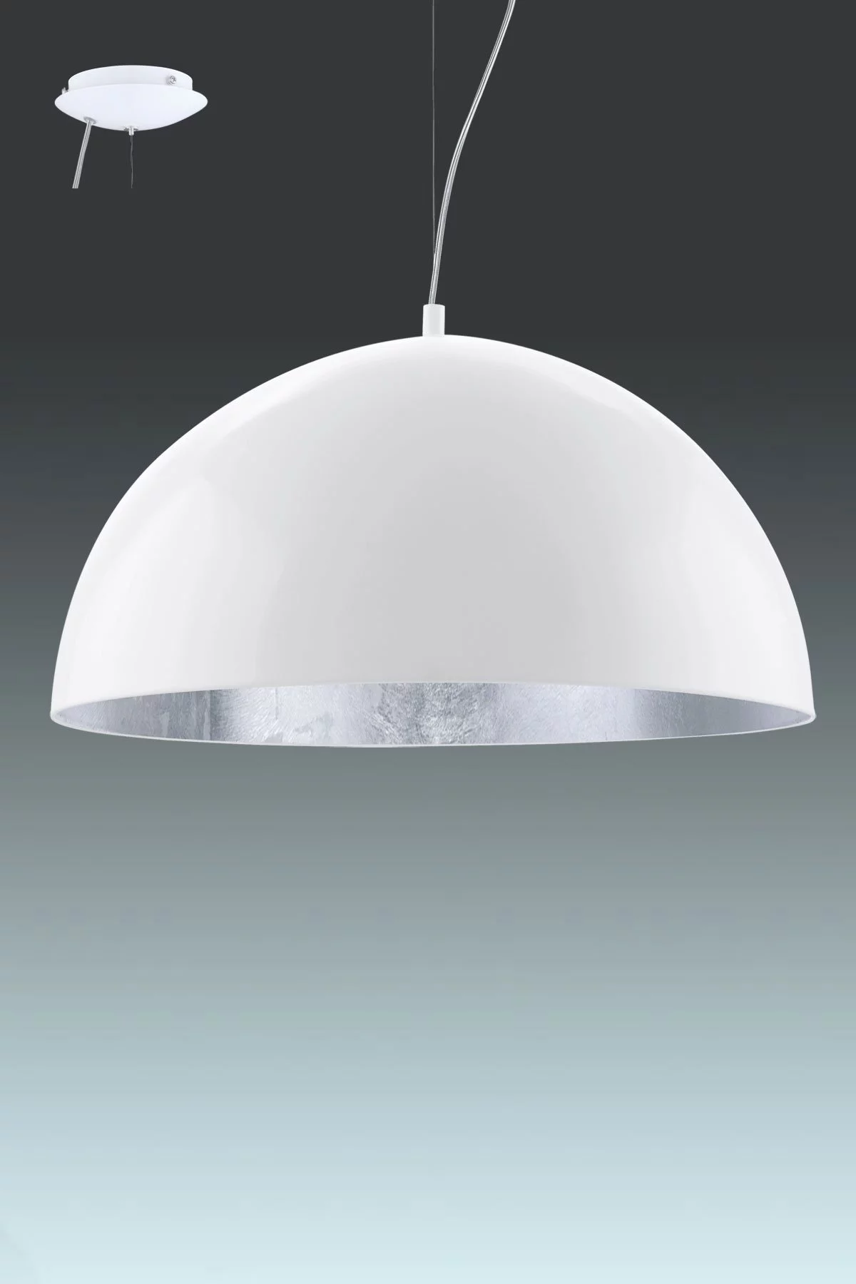   
                        Люстра EGLO (Австрія) 89184    
                         у стилі Модерн, Скандинавський.  
                        Тип джерела світла: світлодіодна лампа, змінна.                         Форма: Коло.                         Кольори плафонів і підвісок: Білий, Срібло.                         Матеріал: Сталь.                          фото 1