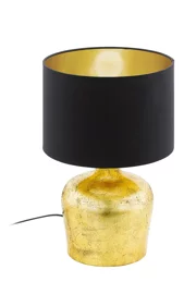  
                        Настільна лампа EGLO (Австрія) 89320    
                         у стилі модерн.  
                        Тип джерела світла: cвітлодіодні led, енергозберігаючі, розжарювання.                                                 Кольори плафонів і підвісок: чорний, золото.                         Матеріал: тканина.                          фото 1