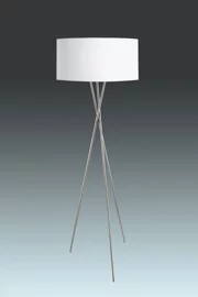   
                        Торшер EGLO  (Австрия) 89503    
                         в стиле модерн.  
                        Тип источника света: светодиодные led, энергосберегающие, накаливания.                                                 Цвета плафонов и подвесок: белый, серебро.                         Материал: ткань.                          фото 1