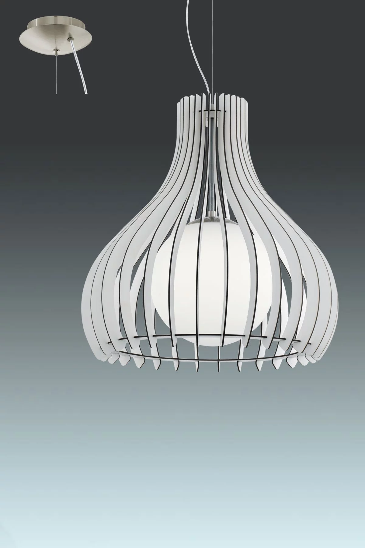   
                        
                        Люстра EGLO (Австрія) 89945    
                         у стилі Скандинавський.  
                        Тип джерела світла: світлодіодна лампа, змінна.                         Форма: Коло.                         Кольори плафонів і підвісок: Білий.                         Матеріал: Дерево, Скло.                          фото 1