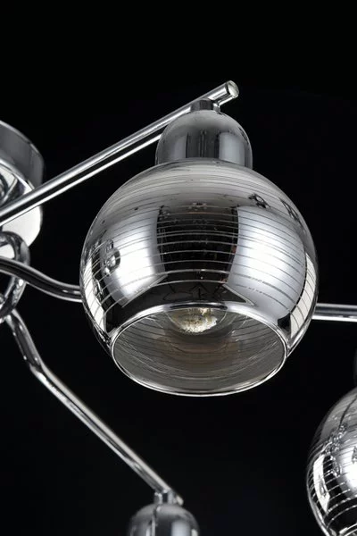   
                        Люстра FREYA  (Германия) 91016    
                         в стиле Модерн.  
                        Тип источника света: светодиодная лампа, сменная.                         Форма: Круг.                         Цвета плафонов и подвесок: Серый, Рисунок.                         Материал: Стекло.                          фото 2