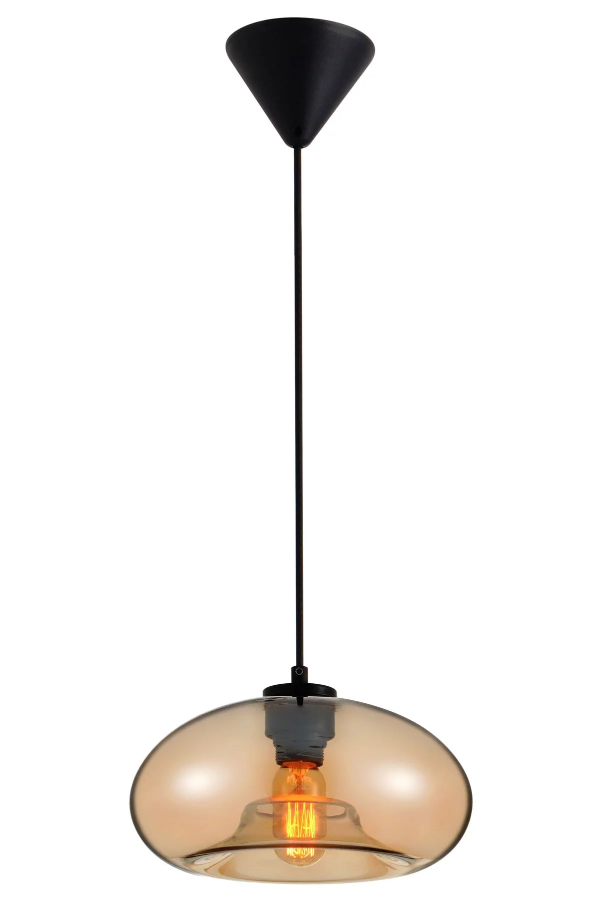   
                        Люстра BLITZ (Німеччина) 91303    
                         у стилі Лофт.  
                        Тип джерела світла: світлодіодна лампа, змінна.                         Форма: Коло.                         Кольори плафонів і підвісок: Коричневий.                         Матеріал: Скло.                          фото 1