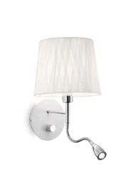   
                        
                        Бра IDEAL LUX (Італія) 93743    
                         у стилі Модерн, Скандинавський.  
                        Тип джерела світла: світлодіодна лампа, змінна, вбудований led-модуль, незмінний.                                                 Кольори плафонів і підвісок: Білий.                         Матеріал: Тканина.                          фото 1
