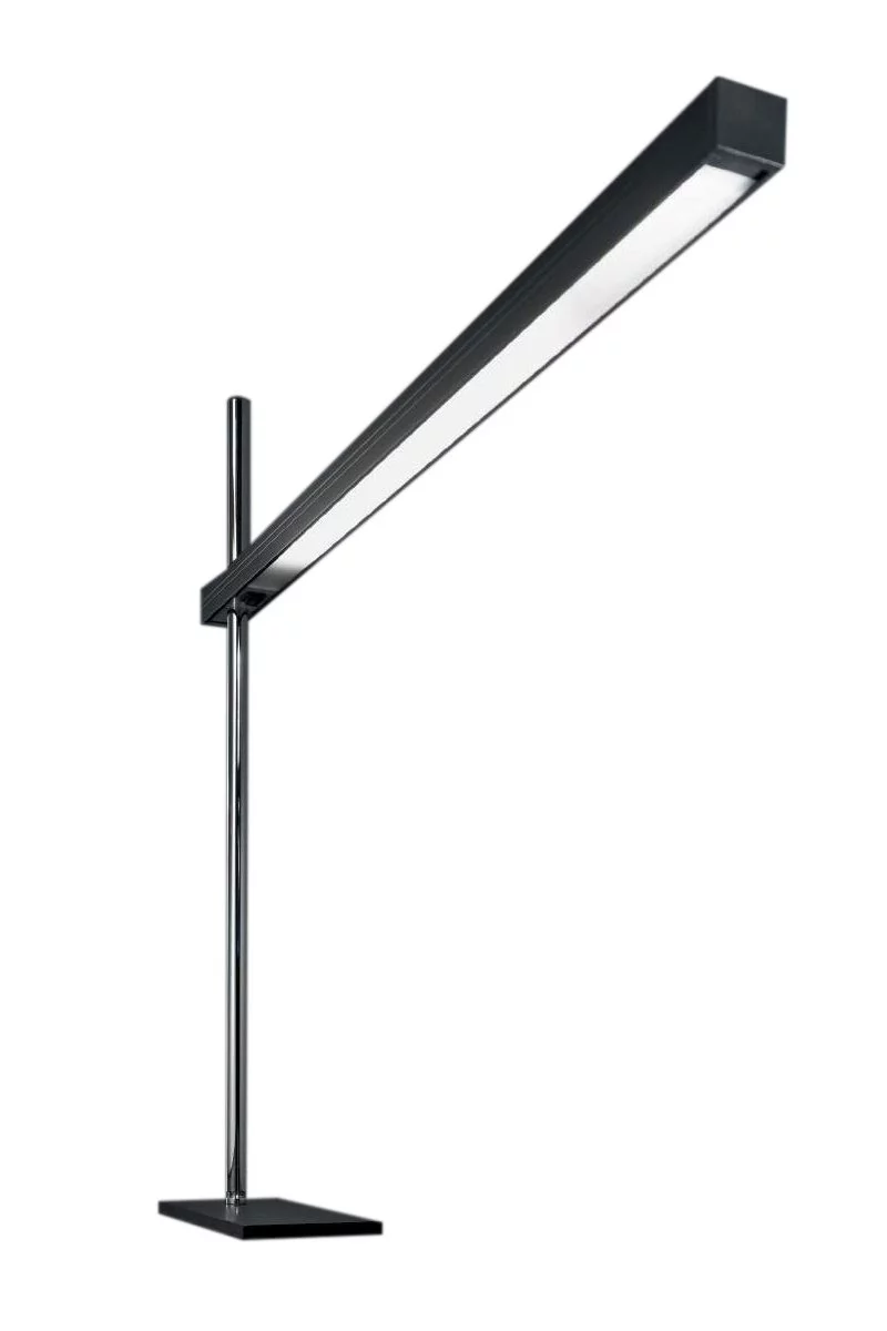   
                        Настільна лампа IDEAL LUX (Італія) 93950    
                         у стилі хай-тек.  
                        Тип джерела світла: вбудовані світлодіоди led.                                                 Кольори плафонів і підвісок: чорний.                         Матеріал: метал.                          фото 1