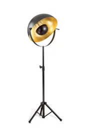   
                        Торшер IDEAL LUX  (Италия) 94233    
                         в стиле Лофт.  
                        Тип источника света: светодиодная лампа, сменная.                                                 Цвета плафонов и подвесок: Черный, Золото.                         Материал: Металл.                          фото 1