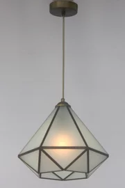   
                        Люстра WUNDERLICHT (Німеччина) 94644    
                         у стилі Тіфані.  
                        Тип джерела світла: світлодіодна лампа, змінна.                         Форма: Коло.                         Кольори плафонів і підвісок: Білий.                         Матеріал: Скло.                          фото 1