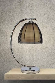  
                        Настільна лампа ZUMALINE (Польща) 94822    
                         у стилі Модерн.  
                        Тип джерела світла: світлодіодна лампа, змінна.                                                 Кольори плафонів і підвісок: Чорний, Білий.                         Матеріал: Метал, Скло.                          фото 1