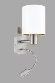   
                        Бра EGLO (Австрія) 95729    
                         у стилі модерн.  
                        Тип джерела світла: cвітлодіодні led, енергозберігаючі, розжарювання, вбудовані світлодіоди led.                                                 Кольори плафонів і підвісок: білий, мідь.                         Матеріал: тканина.                          фото 1