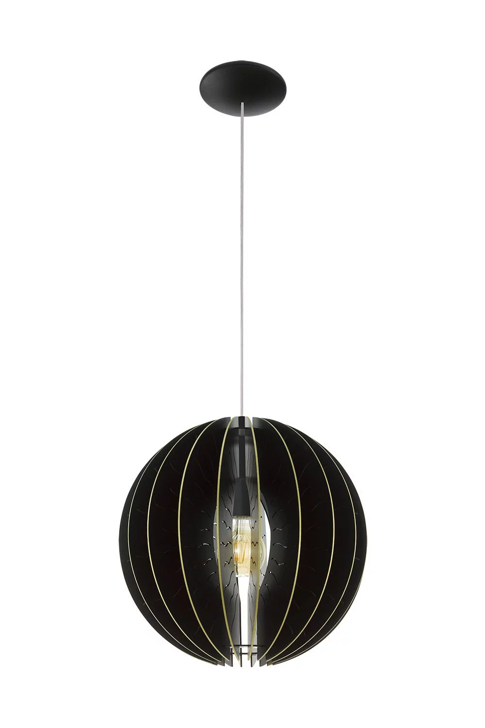   
                        Люстра EGLO (Австрія) 95763    
                         у стилі Модерн.  
                        Тип джерела світла: світлодіодна лампа, змінна.                         Форма: Куля.                         Кольори плафонів і підвісок: Чорний, Золото.                         Матеріал: Дерево.                          фото 1