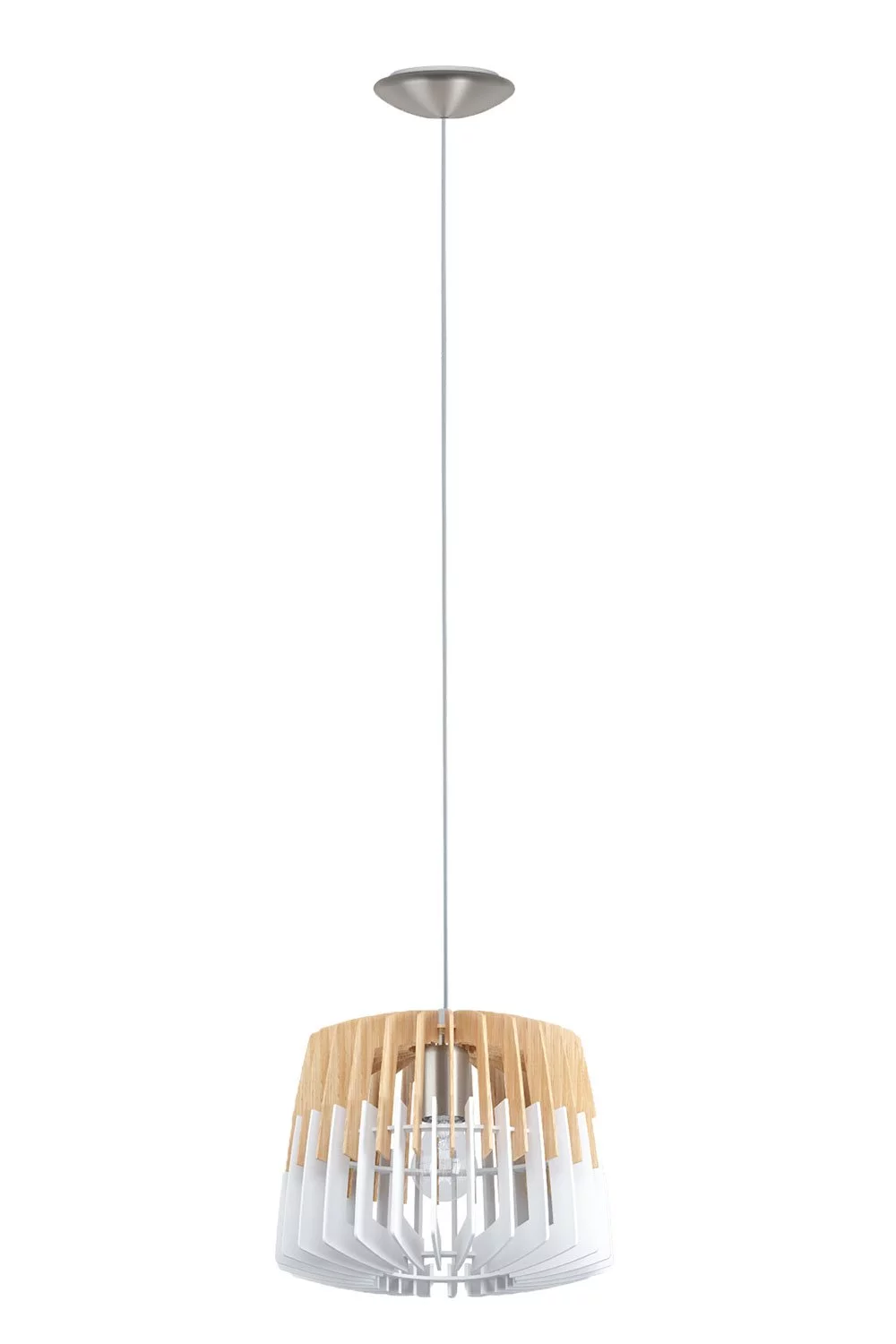   
                        Люстра EGLO (Австрія) 95765    
                         у стилі Модерн.  
                        Тип джерела світла: світлодіодна лампа, змінна.                         Форма: Коло.                         Кольори плафонів і підвісок: Білий, Бежевий.                         Матеріал: Дерево.                          фото 1