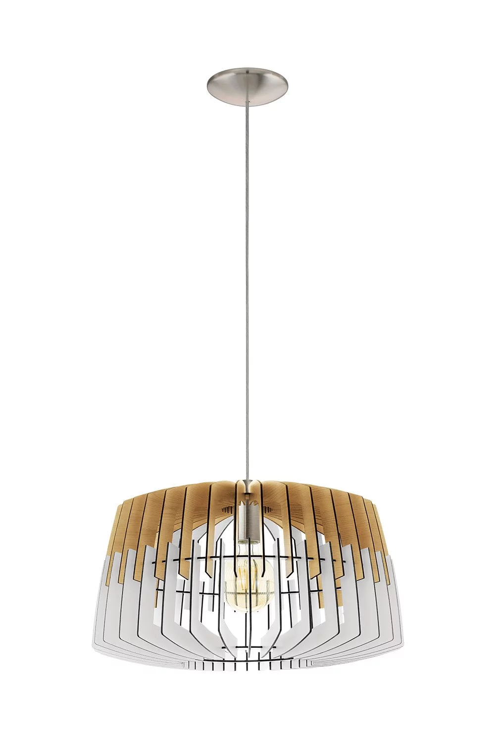   
                        
                        Люстра EGLO (Австрія) 95767    
                         у стилі Модерн.  
                        Тип джерела світла: світлодіодна лампа, змінна.                         Форма: Коло.                         Кольори плафонів і підвісок: Білий, Бежевий.                         Матеріал: Дерево.                          фото 1