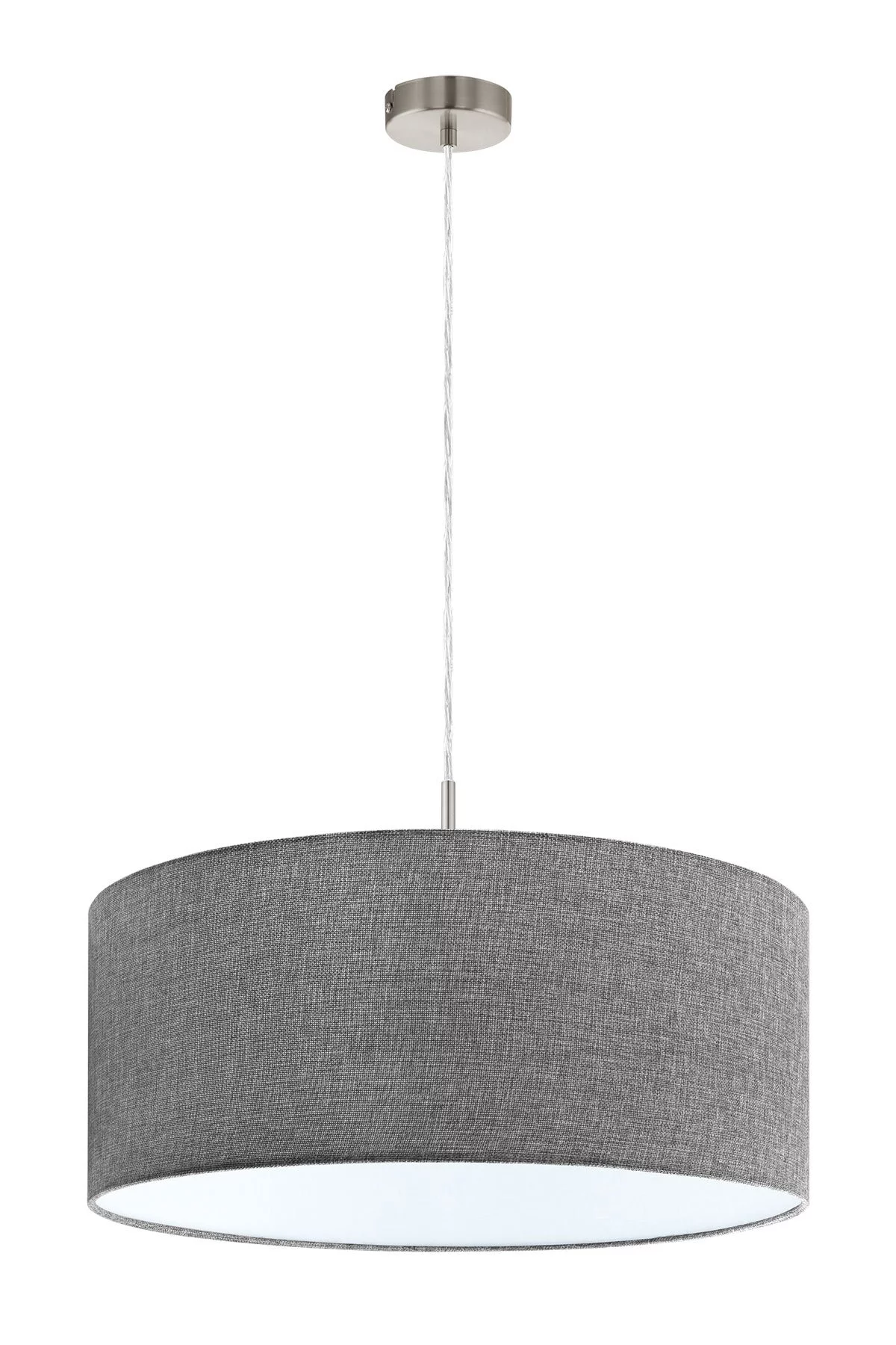   
                        Люстра EGLO (Австрія) 95789    
                         у стилі Модерн.  
                        Тип джерела світла: світлодіодна лампа, змінна.                         Форма: Коло.                         Кольори плафонів і підвісок: Сірий.                         Матеріал: Тканина.                          фото 1