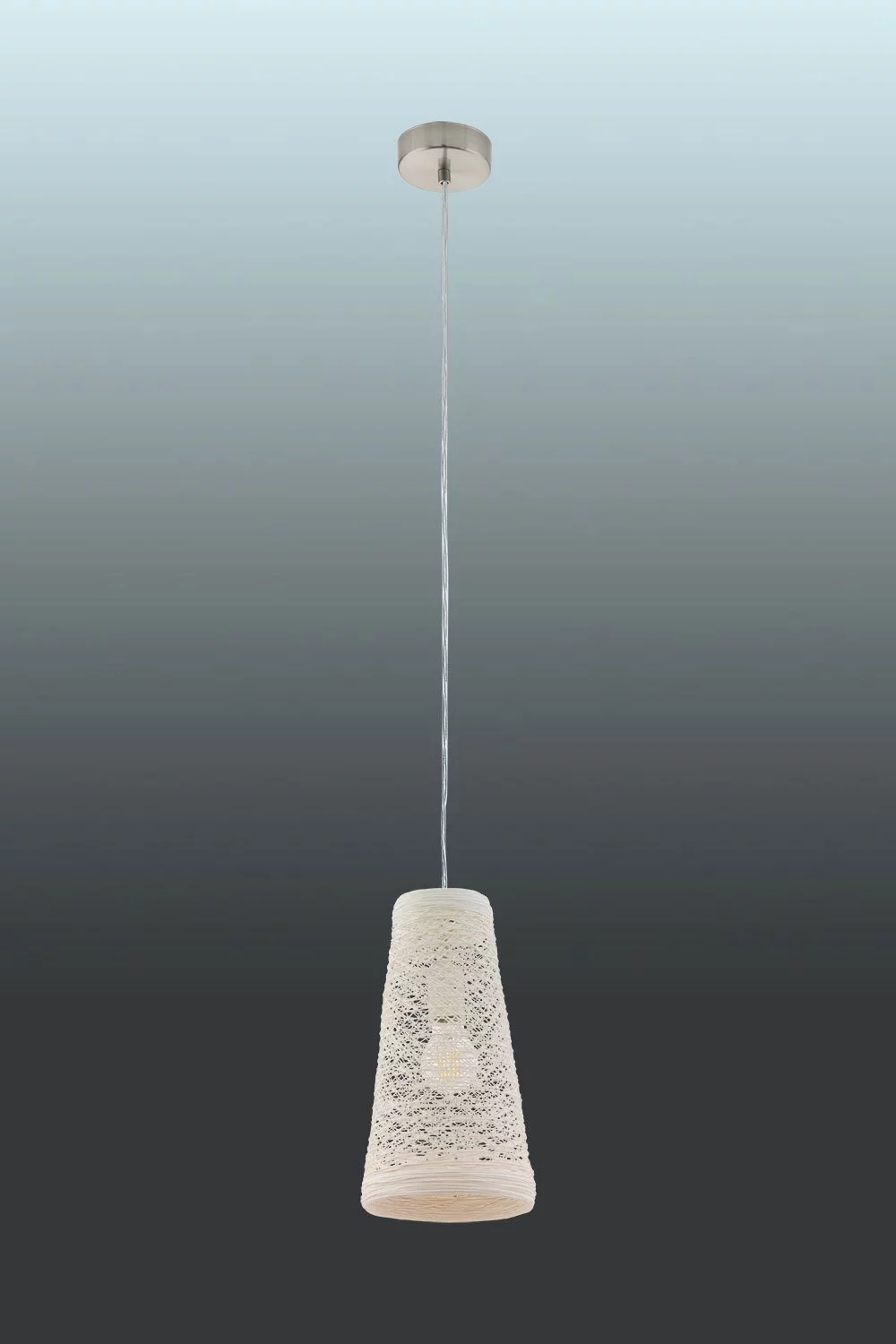   
                        Люстра EGLO (Австрія) 95805    
                         у стилі Модерн.  
                        Тип джерела світла: світлодіодна лампа, змінна.                         Форма: Коло.                         Кольори плафонів і підвісок: Білий.                         Матеріал: Тканина.                          фото 1