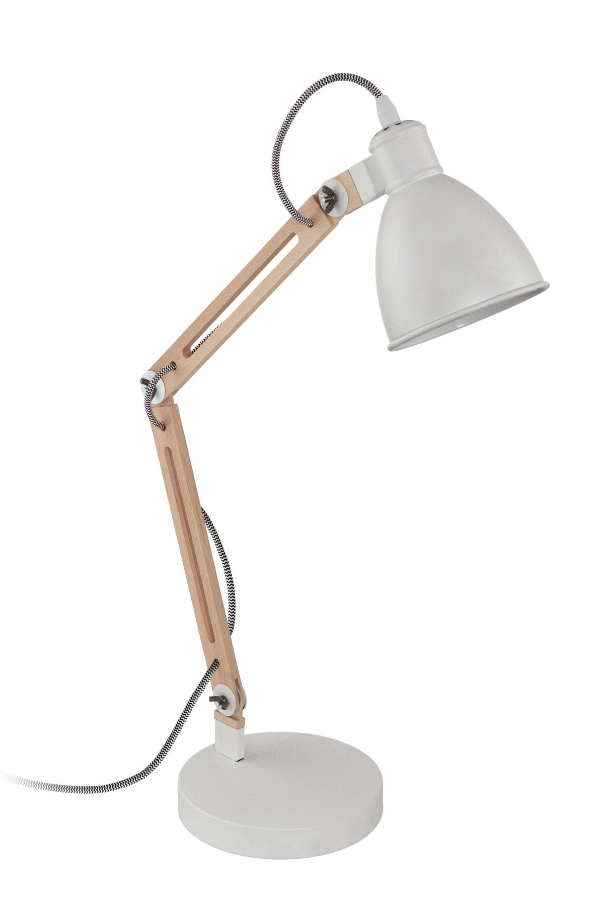   
                        Настільна лампа EGLO (Австрія) 96161    
                         у стилі скандинавський.  
                        Тип джерела світла: cвітлодіодні led, енергозберігаючі, розжарювання.                                                 Кольори плафонів і підвісок: білий.                         Матеріал: сталь.                          фото 1