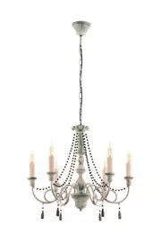   
                        Люстра EGLO (Австрія) 96368    
                         у стилі Прованс.  
                        Тип джерела світла: світлодіодна лампа, змінна.                         Форма: Коло.                         Кольори плафонів і підвісок: Сірий.                         Матеріал: Дерево.                          фото 1