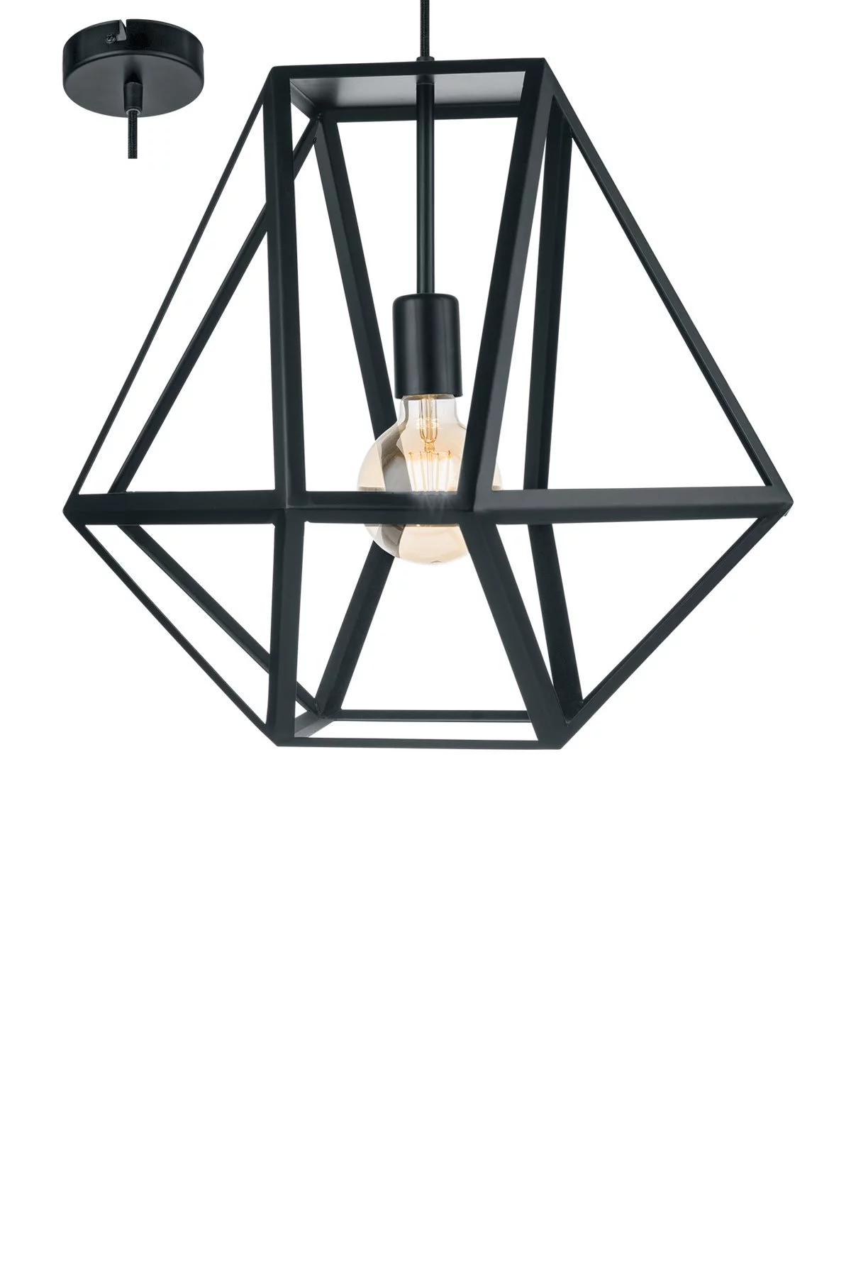   
                        Люстра EGLO (Австрія) 96370    
                         у стилі Лофт, Скандинавський.  
                        Тип джерела світла: світлодіодна лампа, змінна.                         Форма: Коло.                         Кольори плафонів і підвісок: Чорний.                         Матеріал: Сталь.                          фото 1