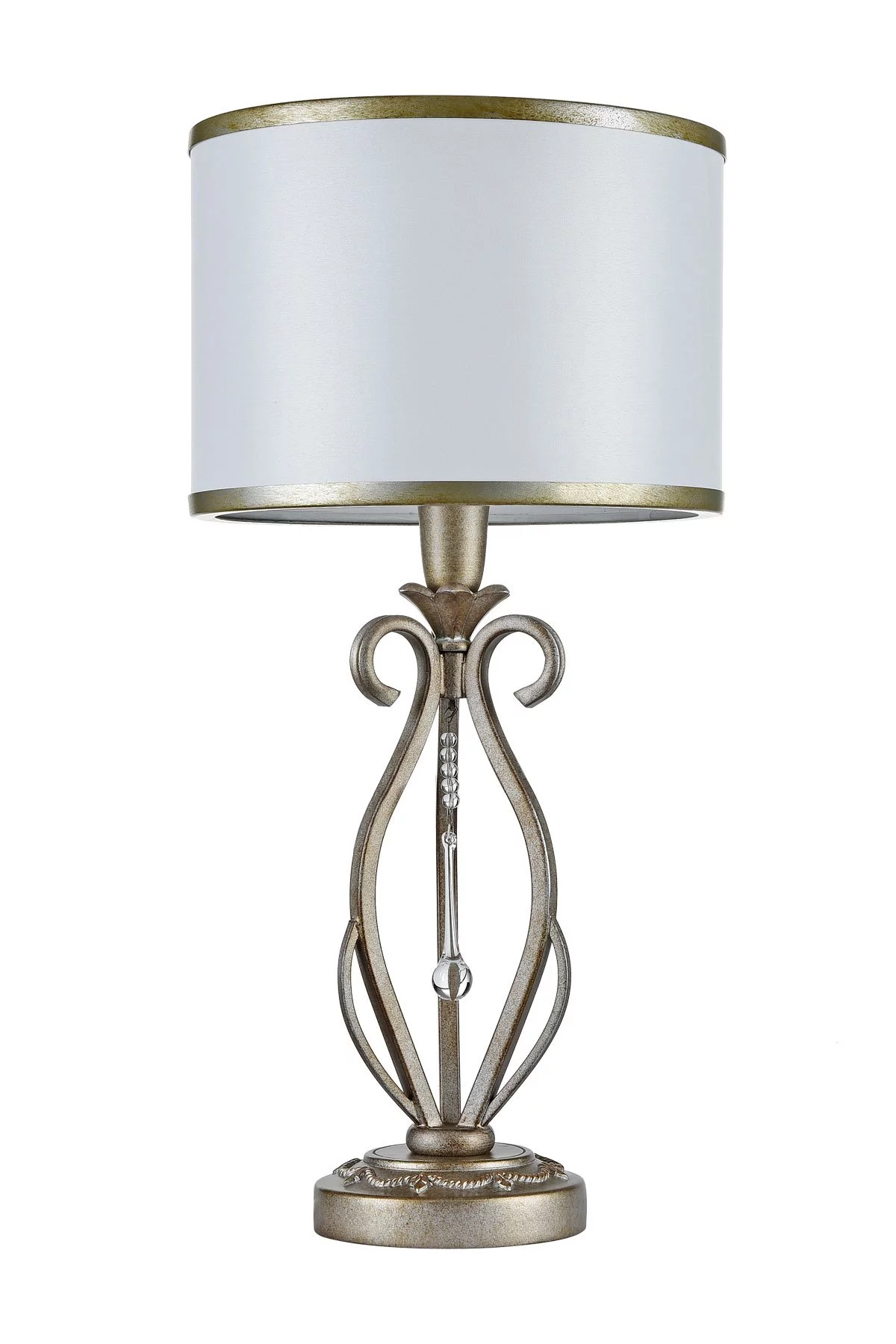   
                        Настольная лампа MAYTONI  (Германия) 96933    
                         в стиле Классика.  
                        Тип источника света: светодиодная лампа, сменная.                                                 Цвета плафонов и подвесок: Белый.                         Материал: Ткань, Пластик.                          фото 2