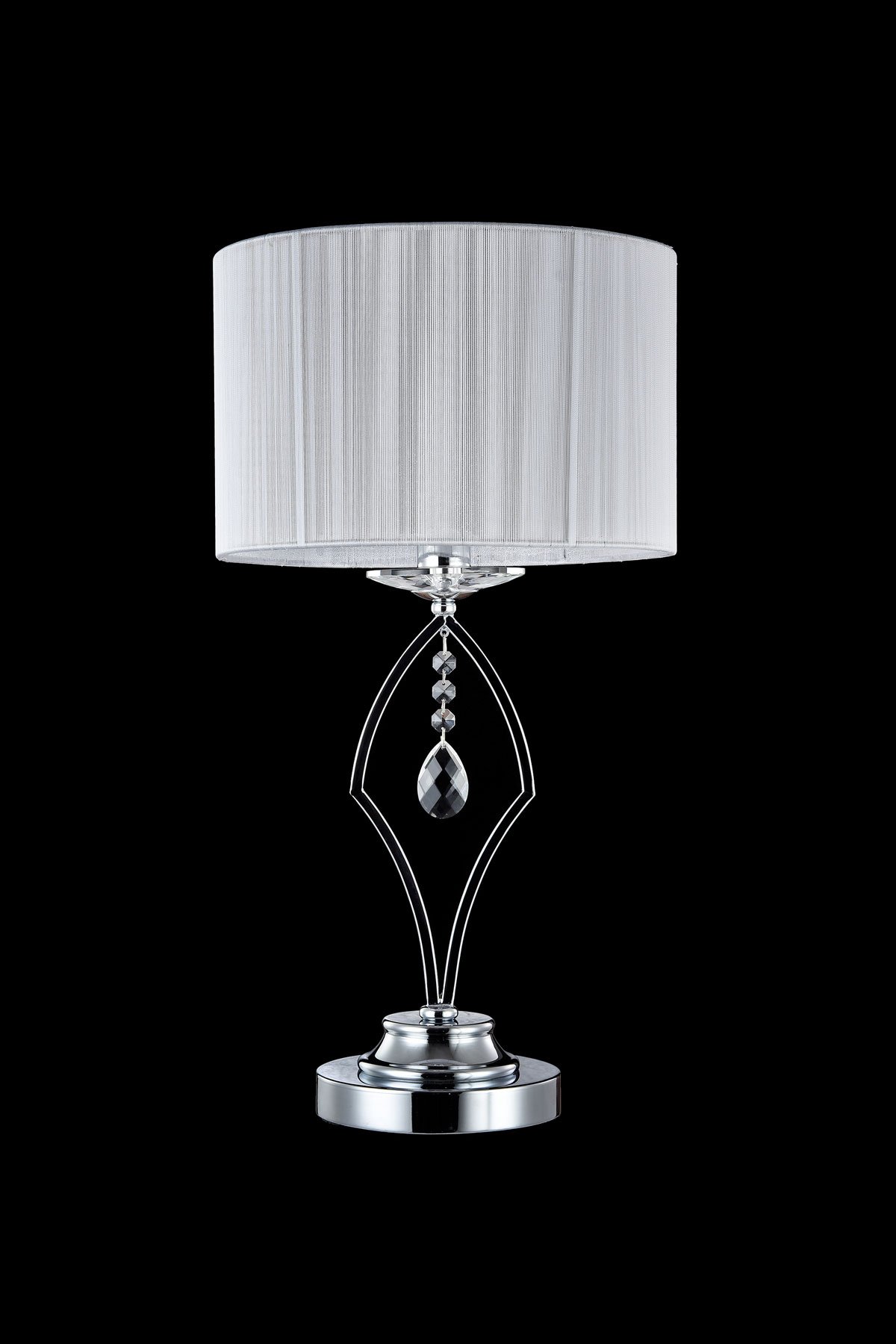   
                        Настільна лампа MAYTONI (Німеччина) 97079    
                         у стилі модерн.  
                        Тип джерела світла: cвітлодіодні led, енергозберігаючі, розжарювання.                                                 Кольори плафонів і підвісок: білий, прозорий.                         Матеріал: тканина, кришталь.                          фото 4