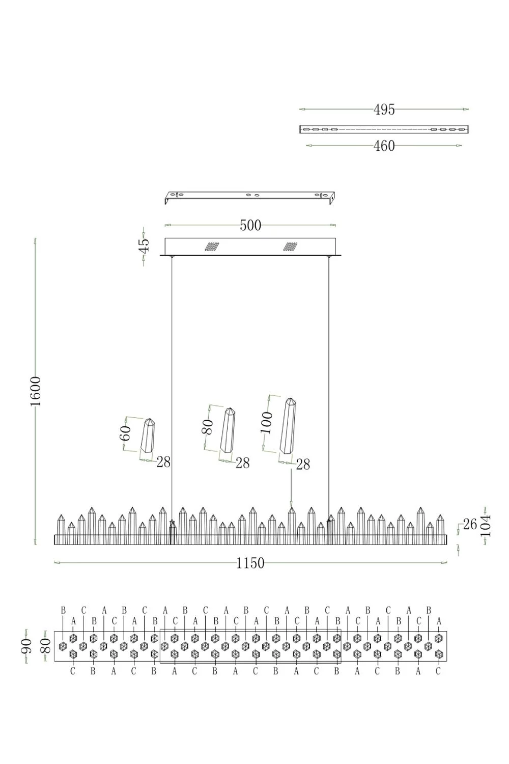   
                        
                        Люстра MAYTONI (Німеччина) 99139    
                         у стилі Арт-деко.  
                        Тип джерела світла: вбудований led-модуль, незмінний.                         Форма: Прямокутник.                         Кольори плафонів і підвісок: Прозорий.                         Матеріал: Скло.                          фото 4